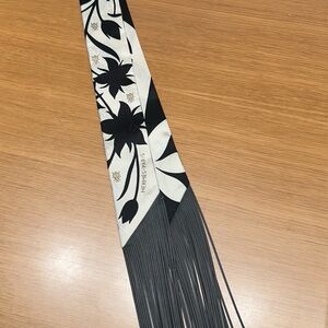Hermes Black and White Floral Scarf